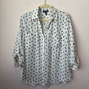 A. Byer Black Cat Blouse Juniors